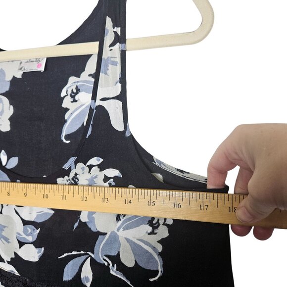 Free People‎ Intimately Floral Lace Trim Asymmetrical Hem Dress Black White S - Picture 8 of 9